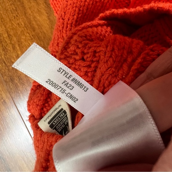 NWT Madewell Cable Knit V-Neck Crop Sweater Red Size M - Picture 6 of 6